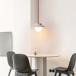 Luneva Pendant Light in Yellow Travertine | Modern Designer Hanging Lamp
