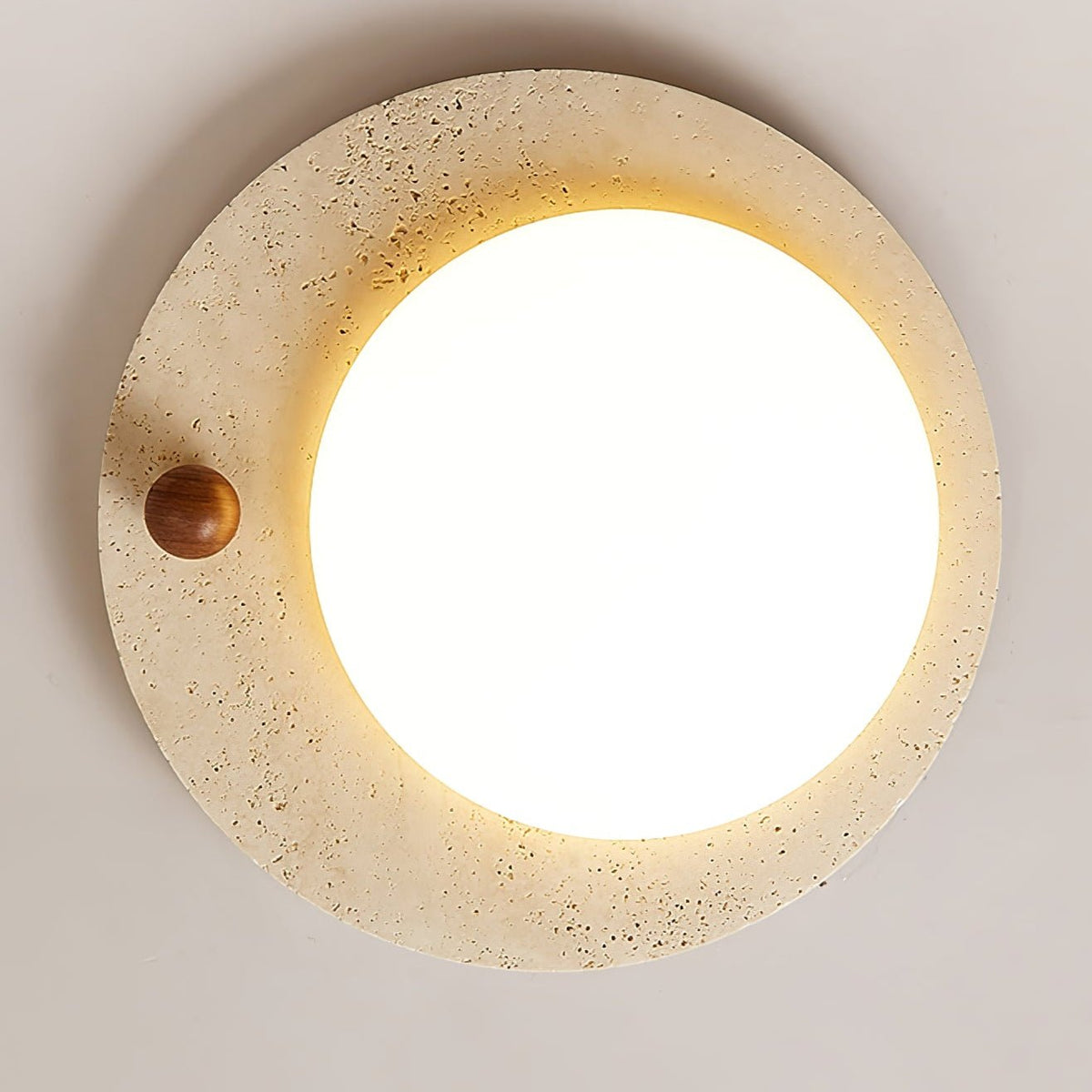 Luno Arte Travertine Ceiling Light – Modern Organic LED Flush Mount