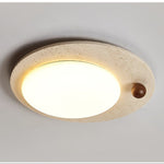 Luno Arte Travertine Ceiling Light – Modern Organic LED Flush Mount