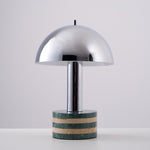 Luno Chrome Table Lamp with Green Marble Base – Modern Designer Desk Light