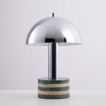 Luno Chrome Table Lamp with Green Marble Base – Modern Designer Desk Light