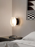 Luno Ribbed Glass LED Wall Sconce in Brass for Modern Interiors