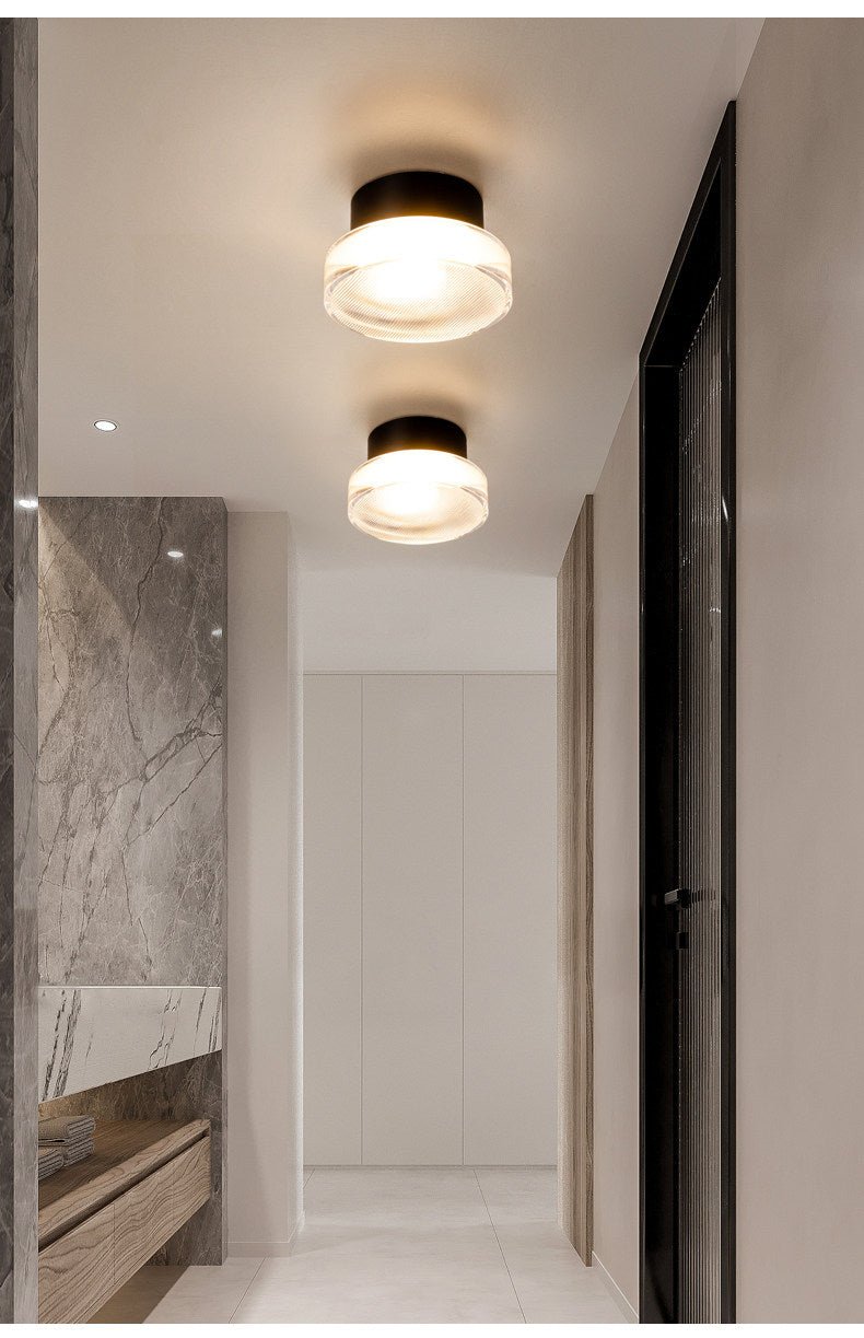 Luno Ribbed Glass LED Wall Sconce in Brass for Modern Interiors
