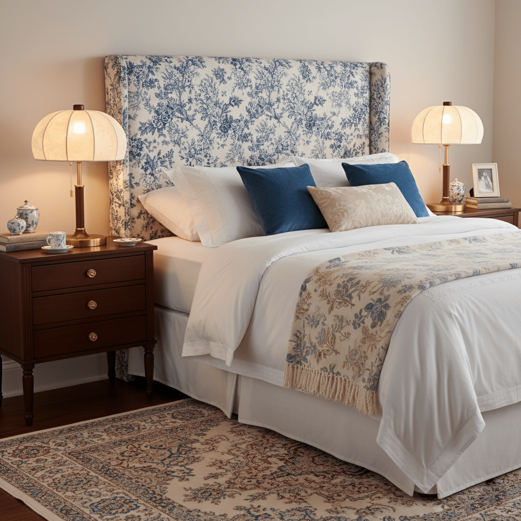 Lunora Fabric Table Lamp with Walnut Wood and Brass Accents