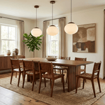 Lunora Dome Pendant Light – Frosted Glass & Wood Accent, Modern Minimalist Hanging Lamp