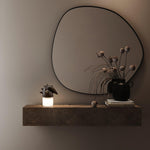 Luolongzi Cordless Table Lamp with Horsehair Shade, Wood & Acrylic