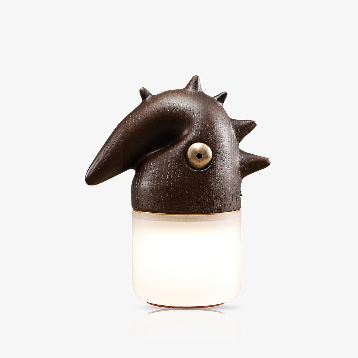Luolongzi Cordless Table Lamp with Horsehair Shade, Wood & Acrylic