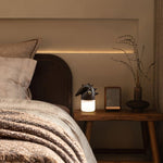 Luolongzi Cordless Table Lamp with Horsehair Shade, Wood & Acrylic