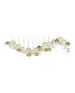 Lure Linear LED Chandelier in Gold and Clear Glass for Modern Interiors