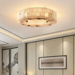 Luriel Alabaster Ceiling Light – Modern Flush Mount in Brass & Natural Stone