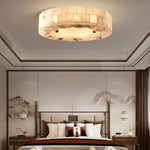 Luriel Alabaster Ceiling Light – Modern Flush Mount in Brass & Natural Stone