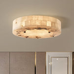 Luriel Alabaster Ceiling Light – Modern Flush Mount in Brass & Natural Stone