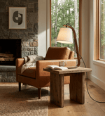 Lurien Sculptural Wood Table Lamp with Fabric Shade for Modern Interiors