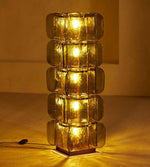 Lush Glass Tower Floor Lamp — 4.6 ft Stacked Textured Glass in Green or White