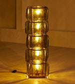 Lush Glass Tower Floor Lamp — 4.6 ft Stacked Textured Glass in Green or White