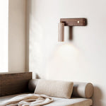 Lustra Torch Wall Sconce in Travertine and Wood