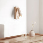 Lustra Torch Wall Sconce in Travertine and Wood