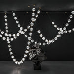 Strand Necklace Chandelier — Modern Gold & Acrylic LED Pendant Light