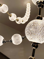 Strand Necklace Chandelier — Modern Gold & Acrylic LED Pendant Light