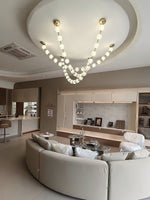 Strand Necklace Chandelier — Modern Gold & Acrylic LED Pendant Light