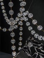 Strand Necklace Chandelier — Modern Gold & Acrylic LED Pendant Light