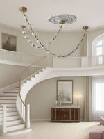 Strand Necklace Chandelier — Modern Gold & Acrylic LED Pendant Light