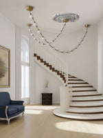 Strand Necklace Chandelier — Modern Gold & Acrylic LED Pendant Light