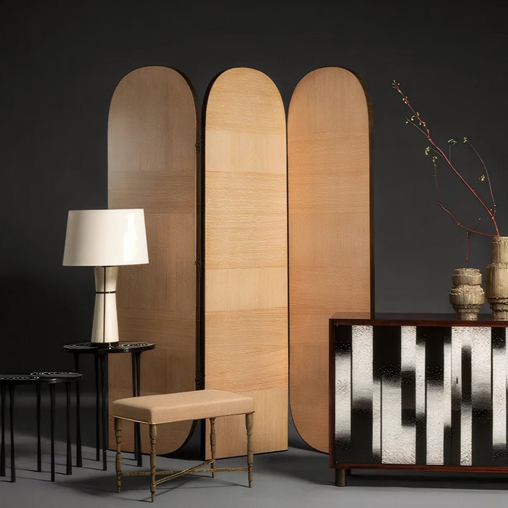 Luxe Leather Table Lamp with Fabric Shade for Modern Interiors