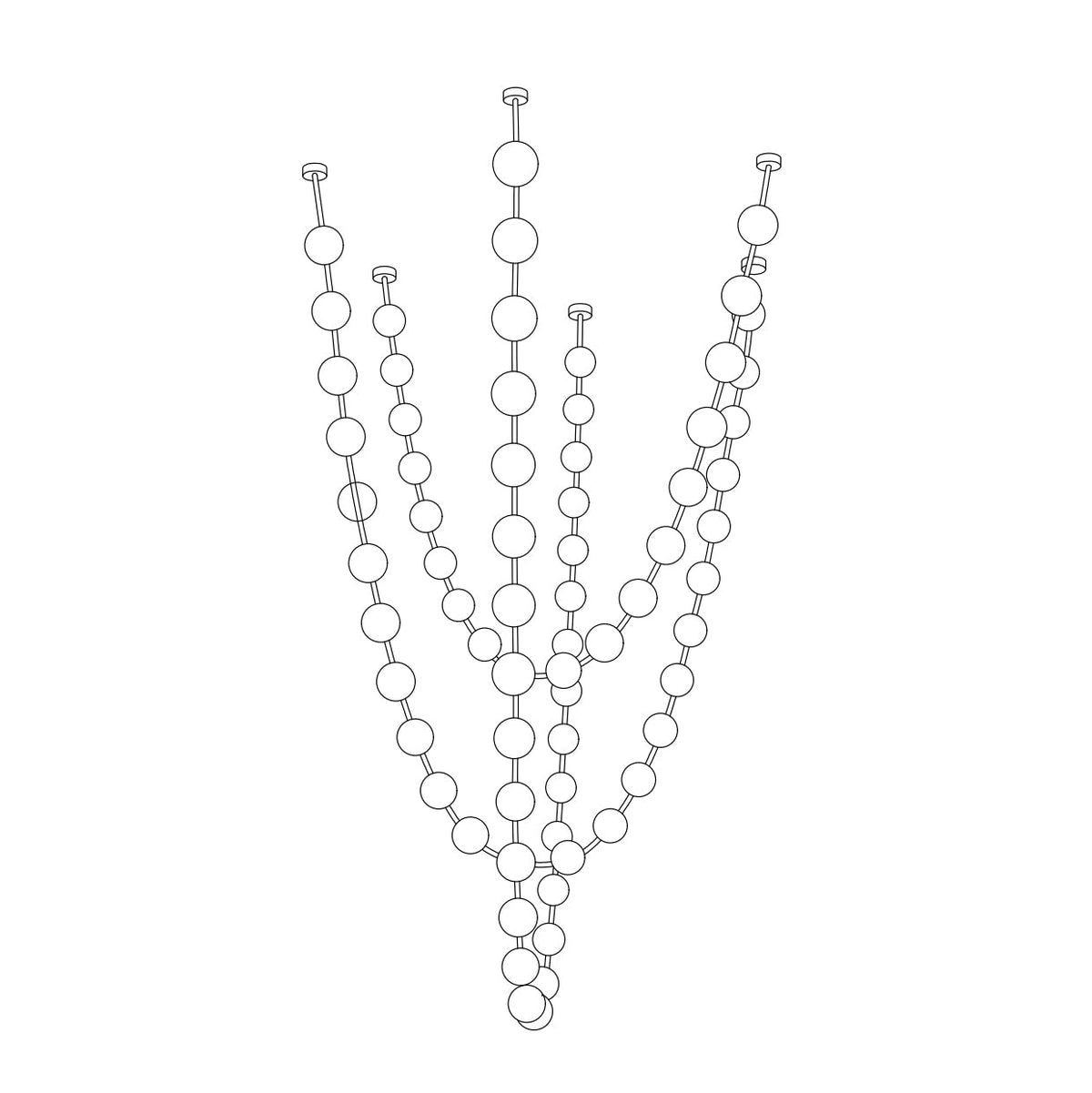 Strand Necklace Chandelier — Modern Gold & Acrylic LED Pendant Light