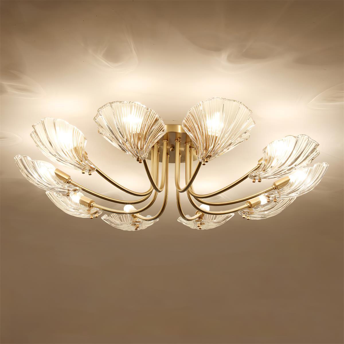 luxury-shell-brass-ceiling-lamp
