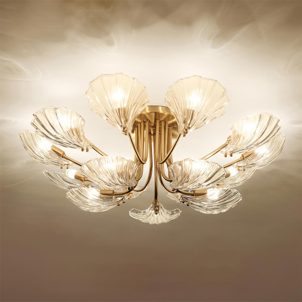luxury-shell-brass-ceiling-lamp