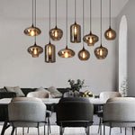 Modern Restaurant Glass Combination Industrial Style Chandelier