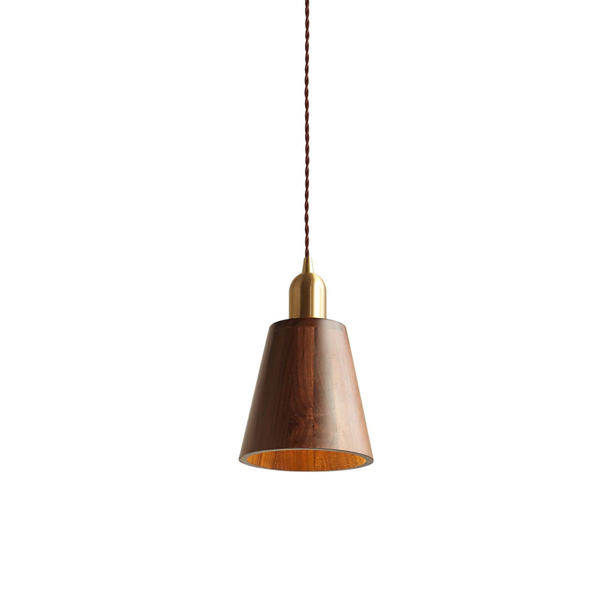 Lyfa Walnut Pendant Light – Modern Brass & Wood Hanging Lamp for Dining, Kitchen, Bedroom