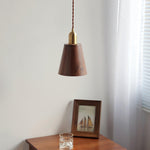 Lyfa Walnut Pendant Light – Modern Brass & Wood Hanging Lamp for Dining, Kitchen, Bedroom