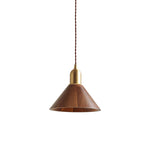 Lyfa Walnut Pendant Light – Modern Brass & Wood Hanging Lamp for Dining, Kitchen, Bedroom