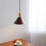 Lyfa Walnut Pendant Light – Modern Brass & Wood Hanging Lamp for Dining, Kitchen, Bedroom