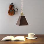 Lyfa Walnut Pendant Light – Modern Brass & Wood Hanging Lamp for Dining, Kitchen, Bedroom