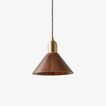 Lyfa Walnut Pendant Light – Modern Brass & Wood Hanging Lamp for Dining, Kitchen, Bedroom