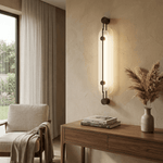 Lyra Vertical Alabaster Wall Sconce with Bronze Accents