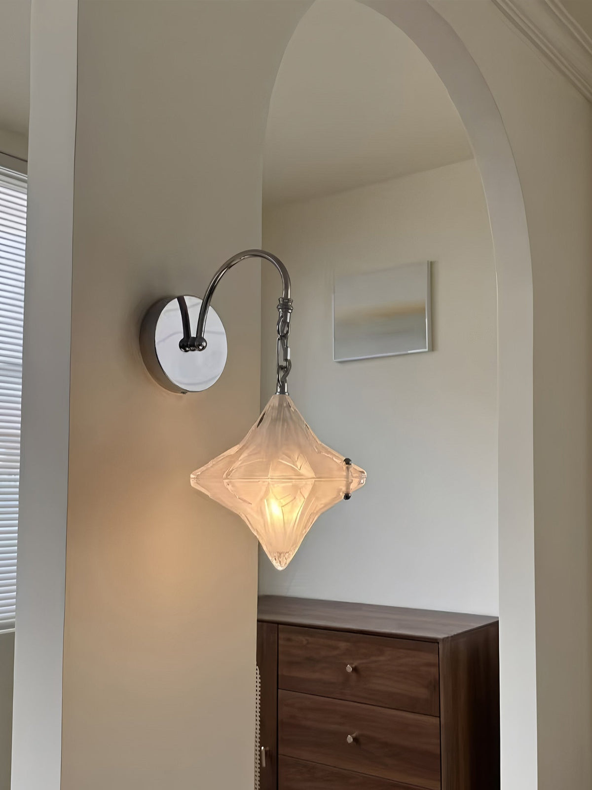 Lyra Star Wall Sconce – Modern Chrome & Glass Wall Light