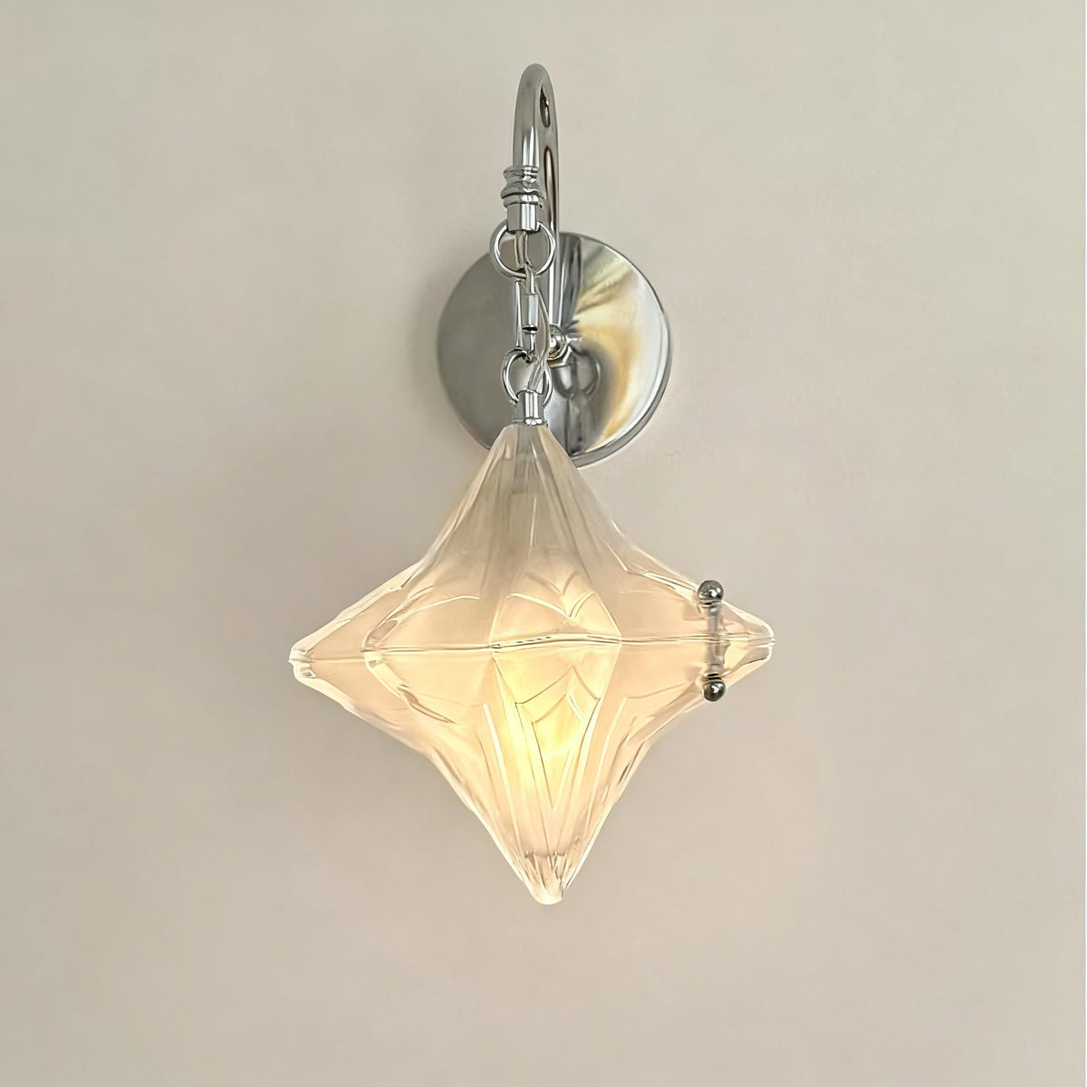 Lyra Star Wall Sconce – Modern Chrome & Glass Wall Light