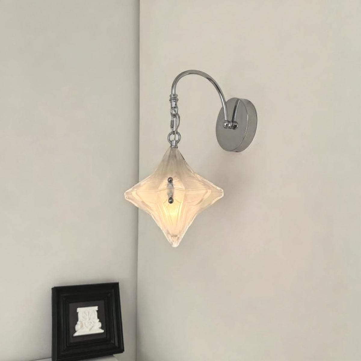 Lyra Star Wall Sconce – Modern Chrome & Glass Wall Light