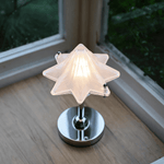 Lyra Star Table Lamp – Modern Glass Diffuser with Chrome Base for Bedside & Living Room