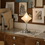 Lyra Star Table Lamp – Modern Glass Diffuser with Chrome Base for Bedside & Living Room
