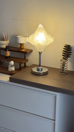 Lyra Star Table Lamp – Modern Glass Diffuser with Chrome Base for Bedside & Living Room