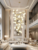 Lysandra Cascade Staircase Chandelier in Gold and Ceramic