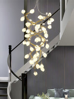 Lysandra Cascade Staircase Chandelier in Gold and Ceramic