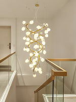 Lysandra Cascade Staircase Chandelier in Gold and Ceramic
