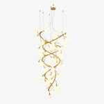 Lysandra Cascade Staircase Chandelier in Gold and Ceramic