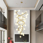 Lysandra Cascade Staircase Chandelier in Gold and Ceramic